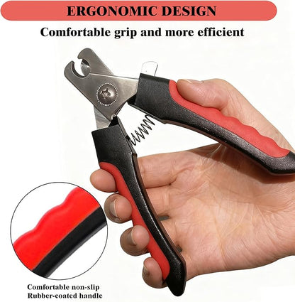 Dog Nail Clippers and Trimmers with Safety Guard — Sharp & Queit Dog Toenail Clippers for Large & Small Dogs with Free Nail File