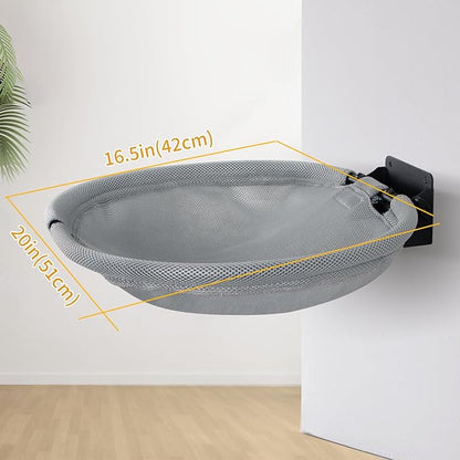 Wall Mounted Cat Hammock, Foldable Cat Bed with Breathable Fabric, Large, Holds Up to 30 lbs for Sleeping, Playing, Climbing and Lounging
