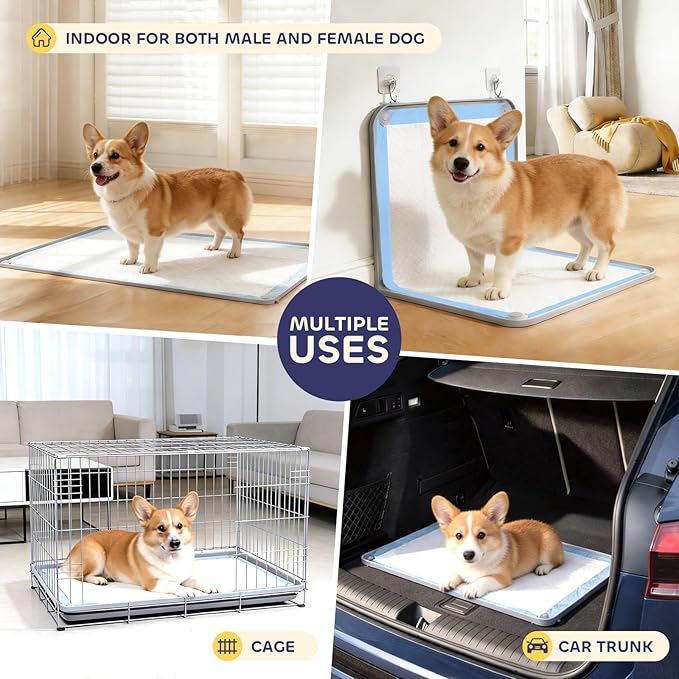 Silicone Pee Pad Holder for Dogs Fits Up to 36" x 25" Training Pads Leak-Proof Non-Slip Puppy Pee Pad Holder with Fixed Buttons Portable Easy to Clean