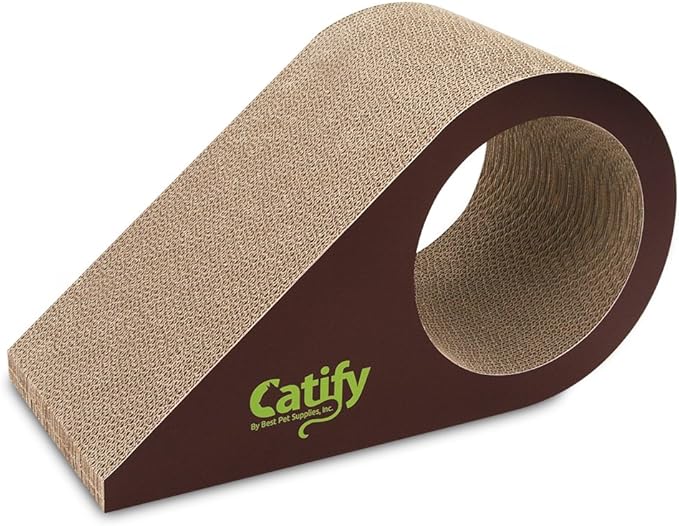 Best Pet Supplies Catify Cat Scratcher, Fun Interactive Scratchers, Posts, Poles, Claw Safe, Furniture Saver Indoor Play Support Natural Cat Behaviors Heavy Duty - Droplet, 19.5 x 9"