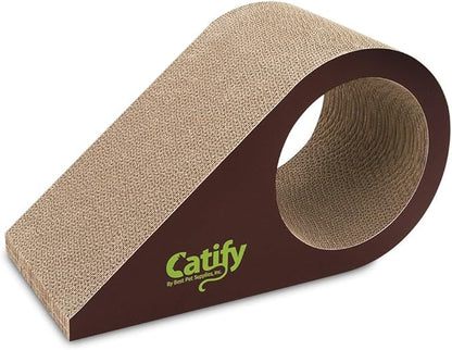 Best Pet Supplies Catify Cat Scratcher, Fun Interactive Scratchers, Posts, Poles, Claw Safe, Furniture Saver Indoor Play Support Natural Cat Behaviors Heavy Duty - Droplet, 19.5 x 9"