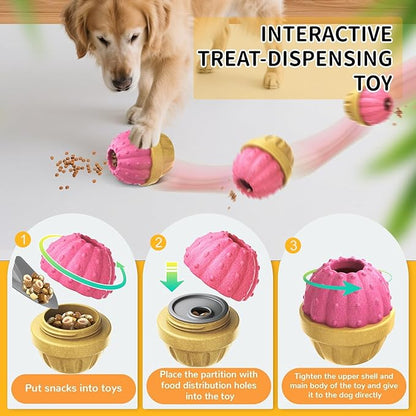 Interactive Dog Toys to Keep Them Busy, Frozen Treat Dog Enrichment Ball Toy for Aggressive Chewers, Puzzle Feeder Toy, Easy-to-Clean, Low-Mess Design for Medium & Large Dogs