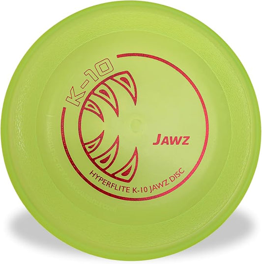 Hyperflite K-10 Jawz Dog Flying Disc – Toughest Puncture-Resistant Disc – Ultra-Long Flights – World Record Proven – Competition Approved – 8.75” / 150g – Yellow