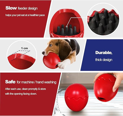 GOLDROC Interactive Treat Dispensing Dog Toy with Cooling Feature – Durable Chew Toy for Aggressive Chewers, Fun Fetch, Dishwasher Safe (Red)