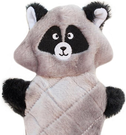 ZippyPaws Jigglerz - Dog Squeaky Toys to Keep Them Busy, Funny Animal Plush for Small, Medium, & Large Dogs, Cute Stuffed Puppy Toy, Pet Products, Gift for All Breeds, Interactive Squeaker - Raccoon