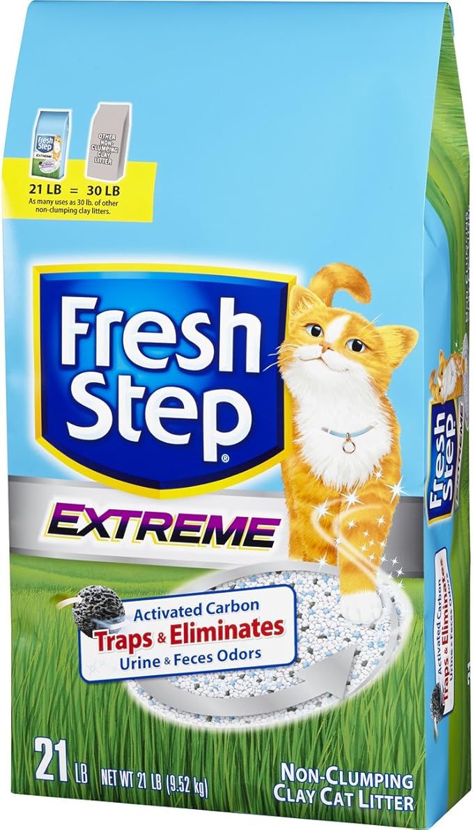Fresh Step Extreme Clay, Non Clumping Cat Litter, Scented, 21 Pounds