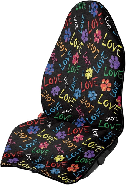 Coldinair Love Colorful Dog Paws Print Towel Waterproof Sweat Beach Seat Cover Universal for Car Truck SUV Seat for Dog or Workout,Non-Slip and Easy to Install