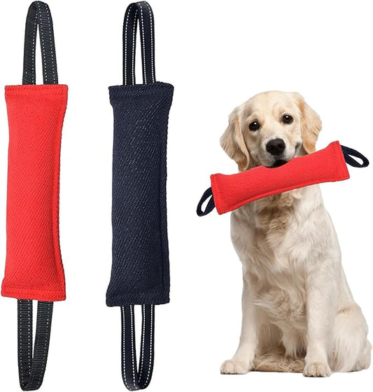 2 Pack Tug of War Dog Toy, Interactive Dog Toys, Pet Tough Jute Bite Pillow with 2 Handles, Dogs Interactive Toy, Dogs Training Toys for Small and Medium