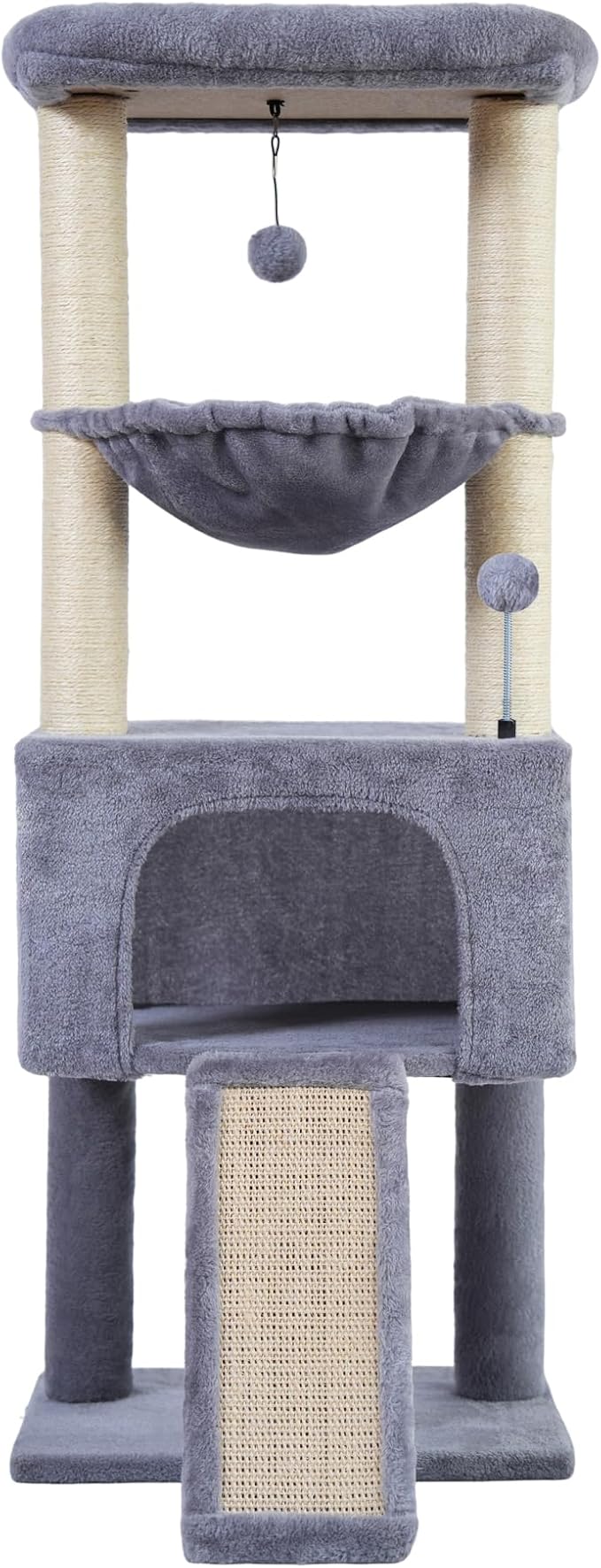 ROYPET Fashion Design 43.3" Cat Trees with Cat Houses,Grey