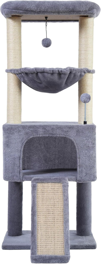 ROYPET Fashion Design 43.3" Cat Trees with Cat Houses,Grey