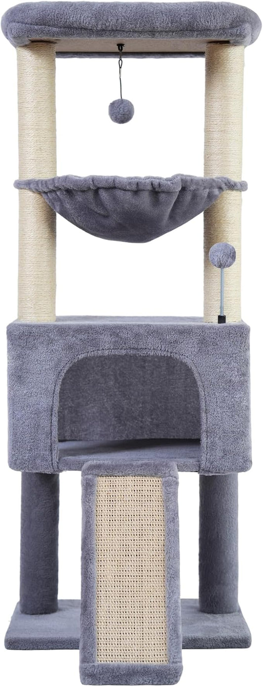 ROYPET Fashion Design 43.3" Cat Trees with Cat Houses,Grey