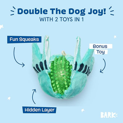 Barkbox Lady Liberty Ball Plush Dog Toy – 2-in-1 Squeaky and Crinkle Dog Toy with Plush Exterior and Textured Ball Core – Large Dog