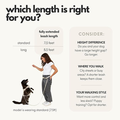 Hands Free Dog Leash with Treat Pouch – Waterproof Cross Body & Waist Leash for Dog Walking and Training with Poop Bag Holder - Cute Walking Accessories for Medium and Large