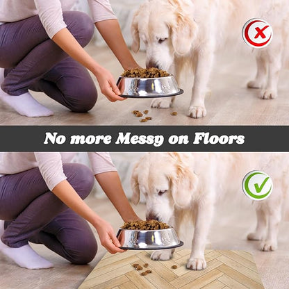 Dog Food Mats,Cat Absorbent Water Bowl Feeding Mats Pet Placemats for Food and Water Brown Wood Grain 16 * 24 inch