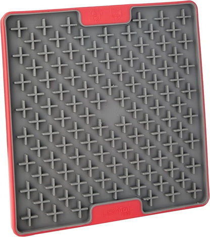 Lickimat Tuff, Heavy-Duty Buddy, Dog Slow Feeder Lick Mat, Boredom Anxiety Reducer; Perfect for Food, Treats, Yogurt, or Peanut Butter, Fun Alternative to a Slow Feed Dog Bowl, Red