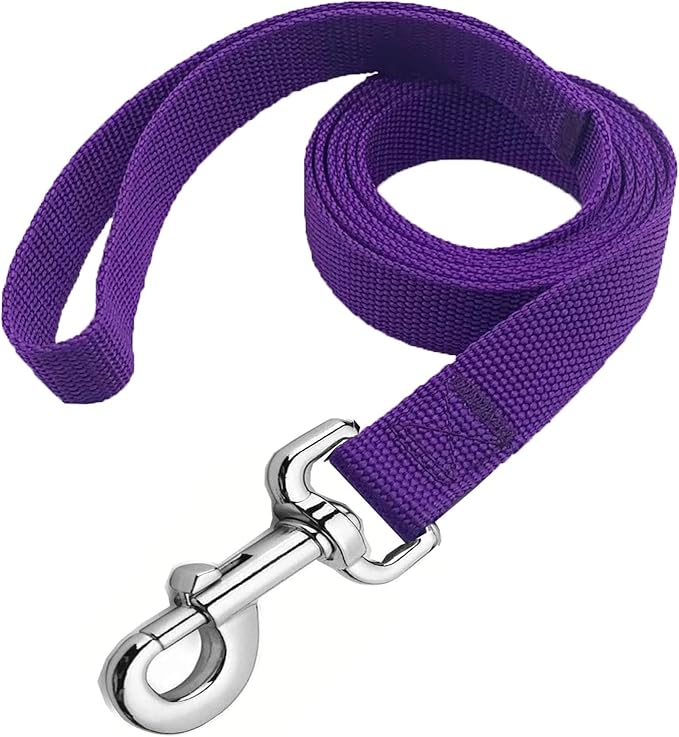 Strong Nylon Dog Leash, 4FT/ 5 FT/ 6FT Dog Leashes for Medium Large Dogs (4FT, Purple)