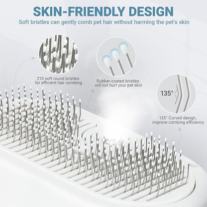 Pet Steam Brush for Cat & Dog, 5-in-1 Pet Spray Hair Removal Comb for Reducing Shedding, Grooming Brush for Long Short Haired Cat & Dog, No-Rinse Foaming Cleanser for Cleaning Paw