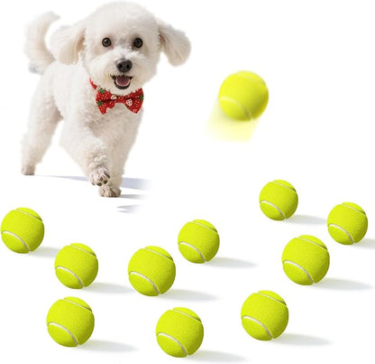 10 Pack Small Tennis Balls for Dogs, Easy Catching Pet Balls for Exercise and Fetch, 2-inch Dog Tennis Ball, Interactive Toys