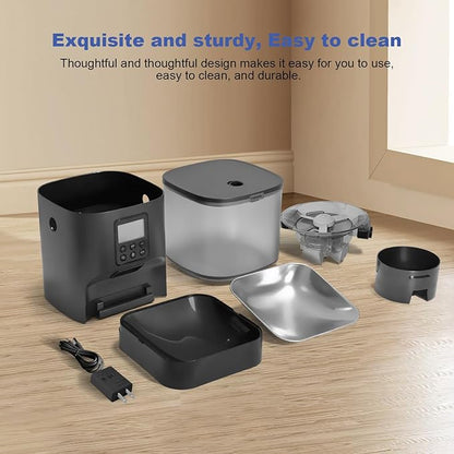 ANDOLL HOME Automatic Cat Feeder, Cat Food Dispenser with 10s Voice Recorder, Pet Feeder up to 8 Meals per Day, Timed Feeder with Dry Food Sealed Ring