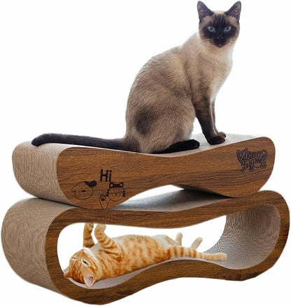 Cat Scratcher, 2 in 1 Cat Scratching Board, Cat Cardboard, Scratch Lounger for Cats as Beds & Furniture, Large, 27.44 x 9.06 x 9.06 inch