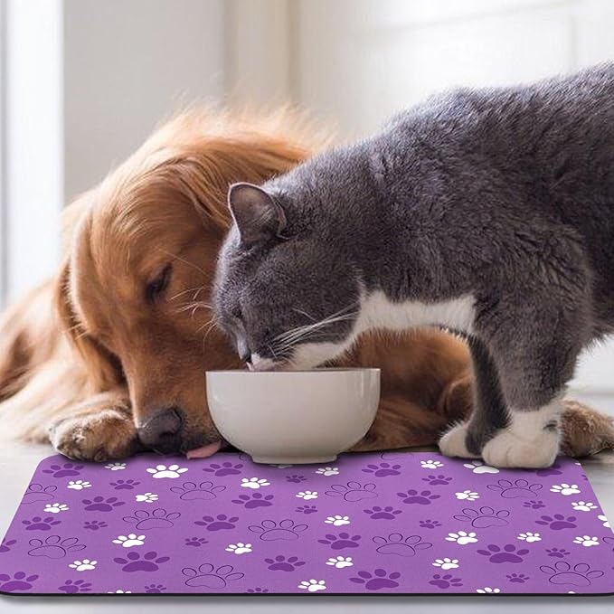 Dog Food Mat, Absorbent Water Bowl Mats Cat Pet Feeding Placemats 24 * 32 inch