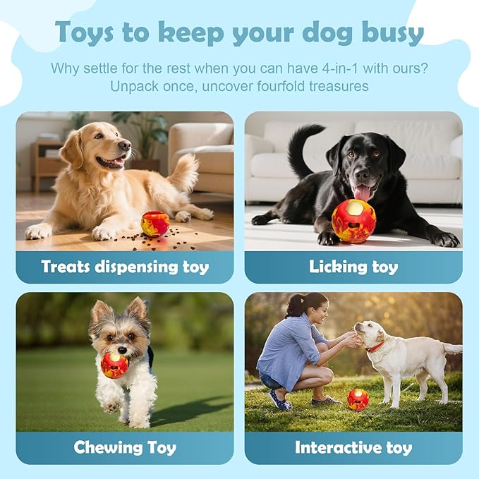 Dog Frozen Treat Toy, Slow Food Training to Relieve Boredom and Stimulating, Interactive Treat Dispensing Dog Toy, Interactive Chew Toys, Super Easy to Open Clean, for Small Dogs (red, Small)