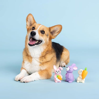 Fringe Studio Latex Dog Toy, 3 Pieces Set, Hopping Love Carrots, Petshop Collection (367072)