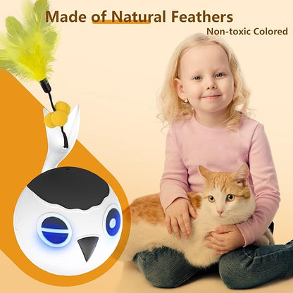 ORSDA 3 PCS Replacement Refills, Cat Toys Feather Tail, Bubble Fuzzy Ball, Pom Pom Balls for Electric Kitten Toys, only Suitable T93&T96 Cat Ball Toy