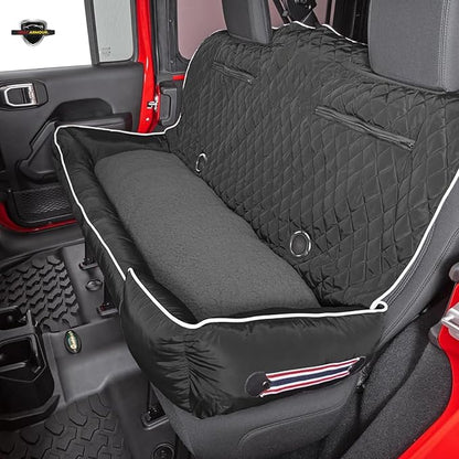 Black, Large Pet Bed Cushion & Car Seat Cover, 52x20x7