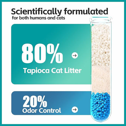 Tapioca Cat Litter, Cassava Cat Litter Odor Control Dust-Free Clumping Litter