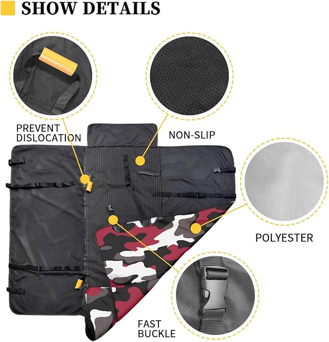 AFPANQZ Dog Car Seat Cover Camouflage Red Waterproof Pet Seat Cover for Back Seat Scratch Proof Nonslip Backing Hammock Heavy Duty Big Dog Seat Cover for Cars Back Seats Trucks and Suvs XL