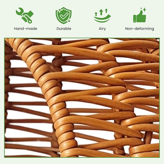 Cat Swing Bed, Cat Egg Chair with Imitation Woven Rattan Appearance, Indoor Hanging Swinging Cat Bed for Cats, Small Dogs, and Small Animals, Brown