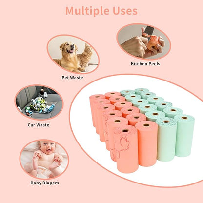 Compostable Dog Poop Bags, 360 Count (24 Rolls) – Leak-Proof, Extra Thick, Unscented Dog Waste Bags, Eco-Friendly, Fits All Dispensers
