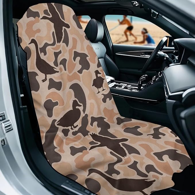 SEANATIVE Duck Camouflage Sweat Towel Car Seat Cover for Gym Running Athletes Fitness Workout, Auto Seat Pet Protector, Sports Towel Seat Covers for Cars
