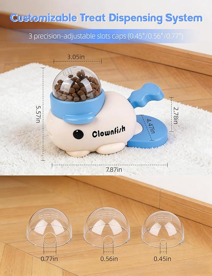 Dog Treat Dispenser Puzzle Toy, Intercative Slow Feeder Bowl for Cats and Dogs, Mental Stimulation Enrichment Toy, Indoor Pet Feeder with Silicone Mat to Keep Pets Busy,Multiple Colors (Blue)