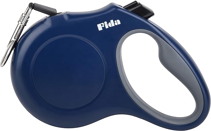 Fida Retractable Dog Leash, 16ft Heavy Duty Pet Walking Leash for Small/Medium Dog or Cat up to 44 lbs, Tangle Free. One-Hand Brake (Medium, Navy Blue)