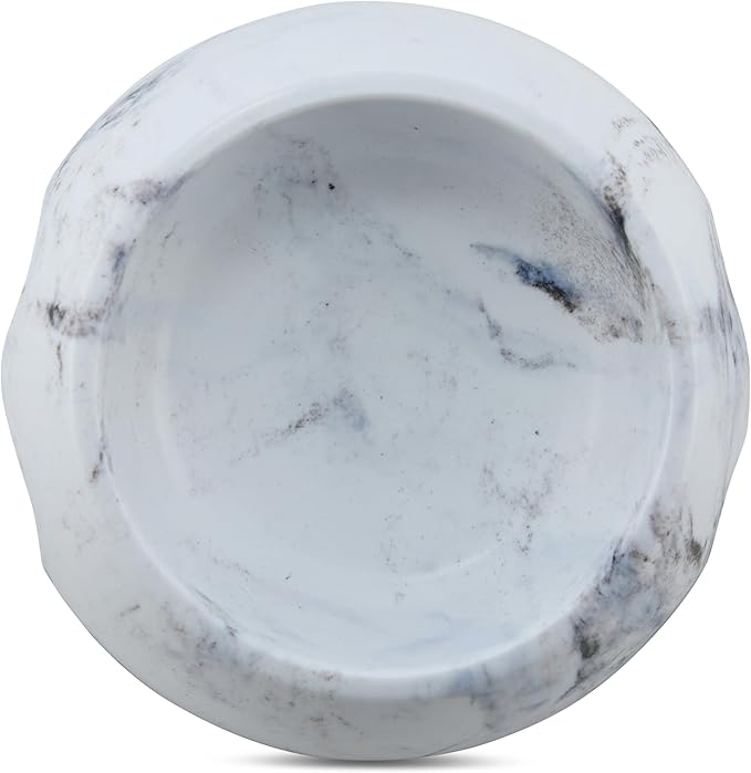 Marble Print Melamine Dog and Cat Food and Water Bowl, Non Skid Base, Anti-Slip Pet Feeder Bowls (5.4 Ounce, 13.5 Ounce,27 Ounce)