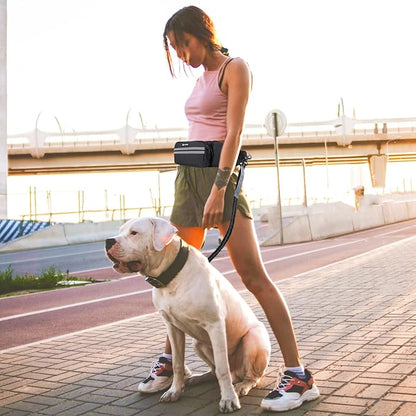 Hands Free Dog Leash with Dog Walking Fanny Pack for Large Medium Small Dogs, Heavy Duty Durable Reflective Waist Bungee Leash for Dog Training,Night Walking Running Jogging Hiking