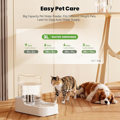 JUNSPOW Automatic Cat Water Dispenser, Dog Water Bowl Dispenser Adjustable Water Dispensing, Auto Pet Waterer for Cats and Dogs (Bowl not Included)
