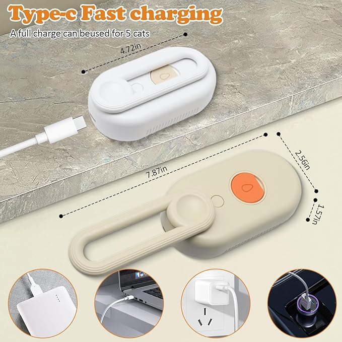 4 in 1 Cat Steam Brush for Shedding with Foldable Handle, Pet Hair Cleaning Brush Comb Anti-Static Pet Grooming Tool for Cats and Dogs Steam,Massage,Cleaning,Shedding & Combing (Brown)