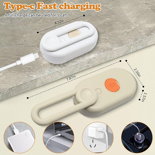 4 in 1 Cat Steam Brush for Shedding with Foldable Handle, Pet Hair Cleaning Brush Comb Anti-Static Pet Grooming Tool for Cats and Dogs Steam,Massage,Cleaning,Shedding & Combing (Brown)