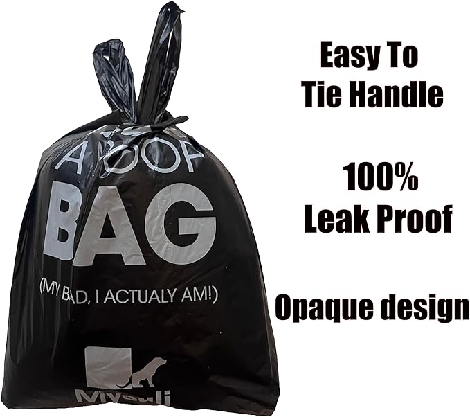 300 Counts Extra Thick Black Pet Poop Waste Bags With Handles for Dogs Ocean Wind-Scented