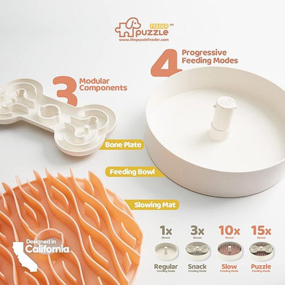 Puzzle Feeder Slow Feeder Bowl - Dog Food Puzzle for Dry, Wet, Raw Food - Large Dogs, Pink