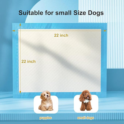 Gardner Pet Ultra Absorbent Thicker Dog Pee Pads Rugular 22"x22" Leak-Proof Odor-Control Small Blue Puppy Training Pads Full Edge-Wrapping Pad for Dogs, Puppies, Doggie, Cats, Rabbits - 50 Ct