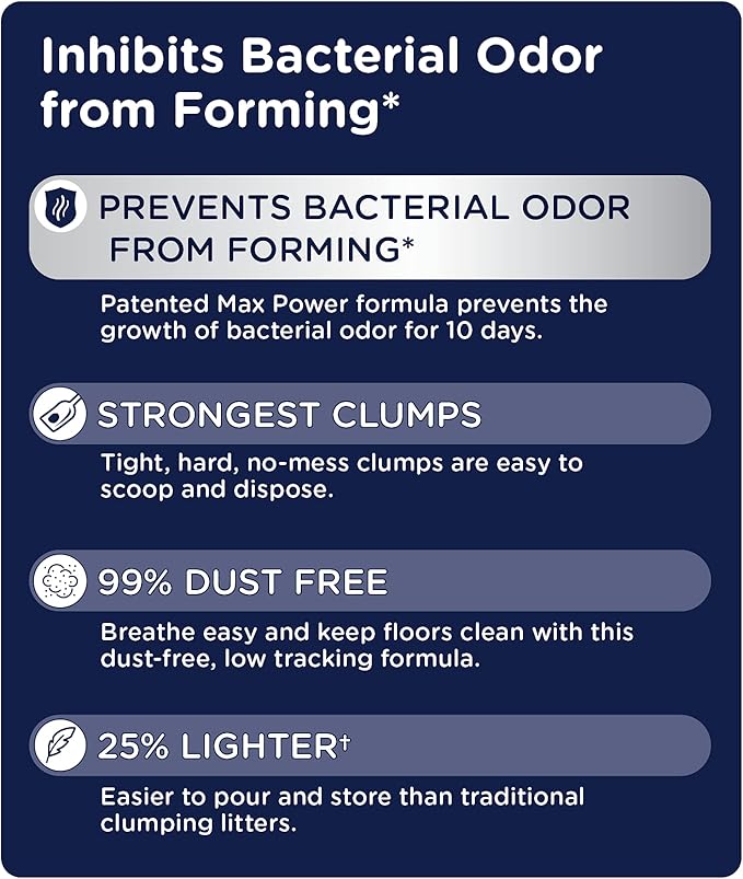 Cat's Pride Max Power: Bacterial Odor Control - Up to 10 Days of Powerful Odor Control - Strong Clumping - 99% Dust Free - Multi-Cat Litter, Scented, 15 Pounds (Pack of 2)