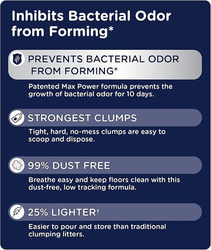Cat's Pride Max Power: Bacterial Odor Control - Up to 10 Days of Powerful Odor Control - Strong Clumping - 99% Dust Free - Multi-Cat Litter, Scented, 15 Pounds (Pack of 2)