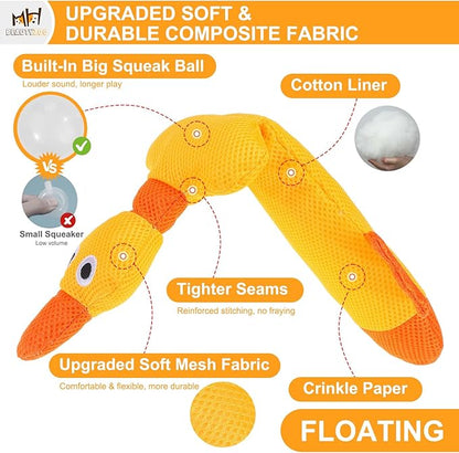 BEAUTYZOO Floating Dog Water Pool Toys 2 Pack - Squeaky Duck Design Pool Toys for Medium/Large Dogs, Dock Diving & Fetch Training, Durable Summer Water Dog Toy