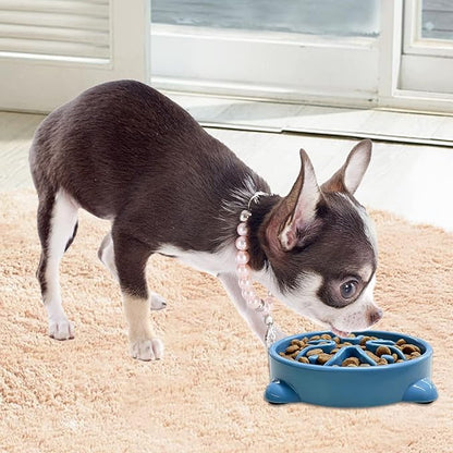 VANNON Slow Feeder Dog Bowls Non Slip Puppy Bowl Durable Dog Puzzle Feeder Bloat Stop Food Bowls for Puppy and Small Dogs, BPA Free, 1 Cup, Blue