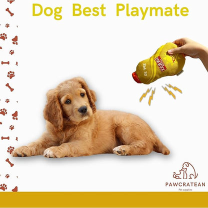 7" Squeaky Plush Toy for Puppies Small Dogs Self Etertainment Washable Soft Made [PET ONLY] (Lotion Bottle)