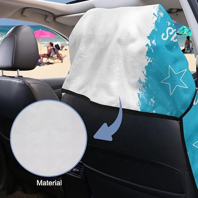 SEANATIVE Flag of Honduras Car Towel Seat Covers, Washable Seat Protector, One Towel Cushion Cover, Fit Beach Swimming Outdoor Sports, Universal Fit Most Cars Trucks SUVs